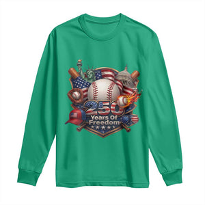 USA 250 Years Of Freedom Baseball Graphic Long Sleeve Shirt TS12 Irish Green Print Your Wear