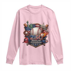 USA 250 Years Of Freedom Baseball Graphic Long Sleeve Shirt TS12 Light Pink Print Your Wear