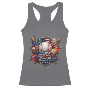 USA 250 Years Of Freedom Baseball Graphic Racerback Tank Top TS12 Charcoal Print Your Wear