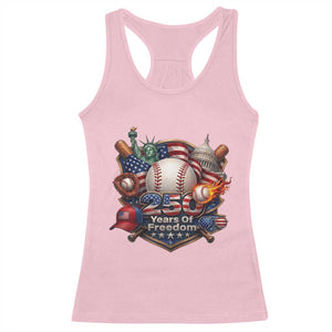 USA 250 Years Of Freedom Baseball Graphic Racerback Tank Top TS12 Light Pink Print Your Wear