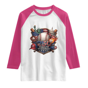 USA 250 Years Of Freedom Baseball Graphic Raglan Shirt TS12 White Heliconia Print Your Wear
