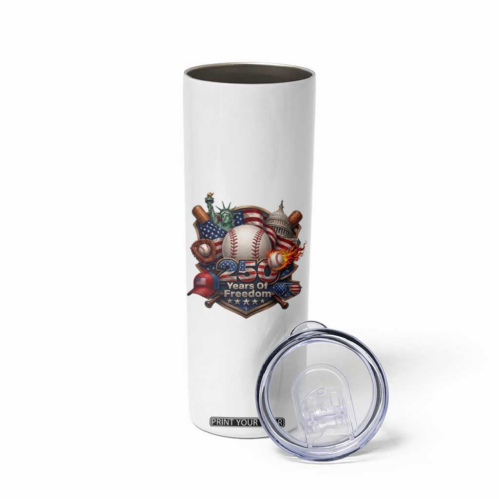 USA 250 Years Of Freedom Baseball Graphic Skinny Tumbler TS12 Print Your Wear