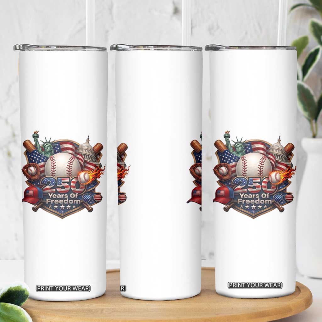 USA 250 Years Of Freedom Baseball Graphic Skinny Tumbler TS12 Print Your Wear