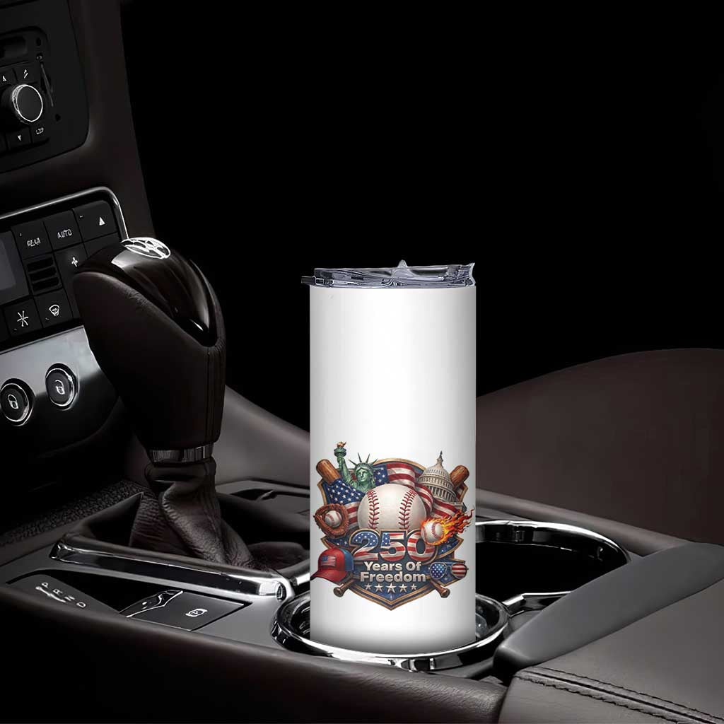 USA 250 Years Of Freedom Baseball Graphic Skinny Tumbler TS12 Print Your Wear