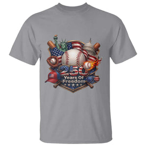 USA 250 Years Of Freedom Baseball Graphic T Shirt TS12 Sport Gray Print Your Wear