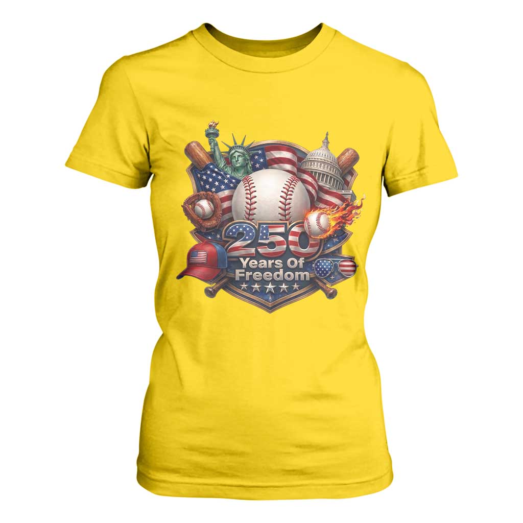 USA 250 Years Of Freedom Baseball Graphic T Shirt For Women TS12 Daisy Print Your Wear