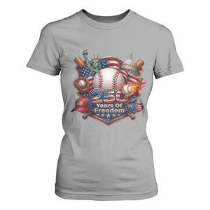 USA 250 Years Of Freedom Baseball Graphic T Shirt For Women TS12 Sport Gray Print Your Wear