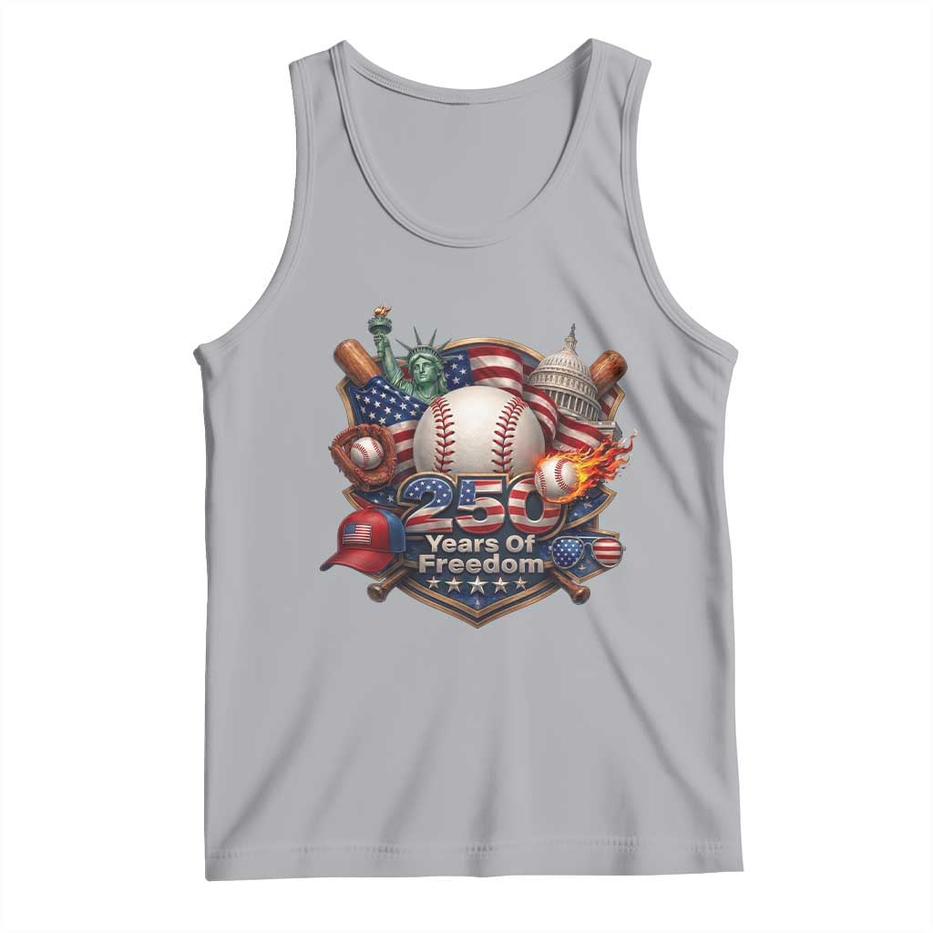 USA 250 Years Of Freedom Baseball Graphic Tank Top TS12 Athletic Heather Print Your Wear