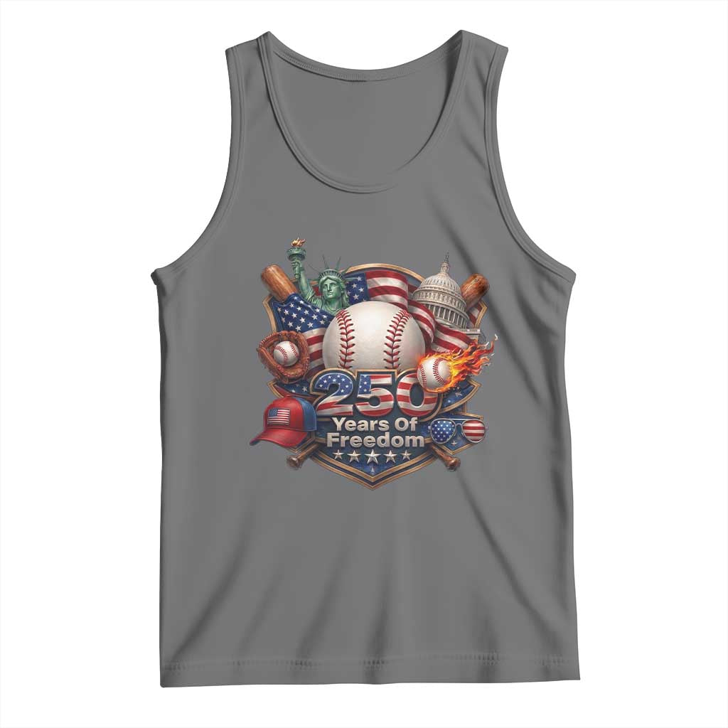 USA 250 Years Of Freedom Baseball Graphic Tank Top TS12 Black Heather Print Your Wear