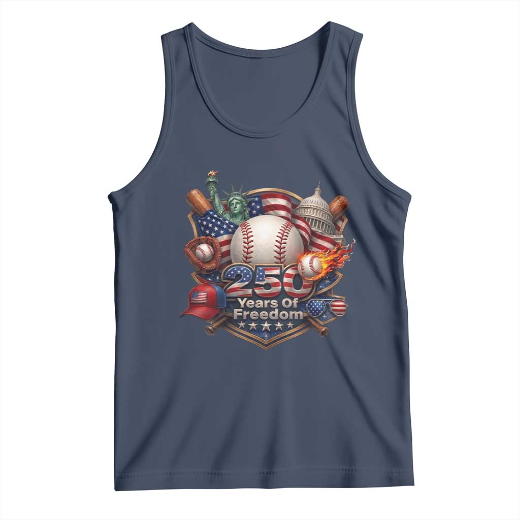 USA 250 Years Of Freedom Baseball Graphic Tank Top TS12 Navy Print Your Wear