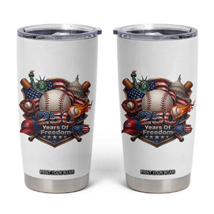 USA 250 Years Of Freedom Baseball Graphic Tumbler Cup TS12 White Print Your Wear