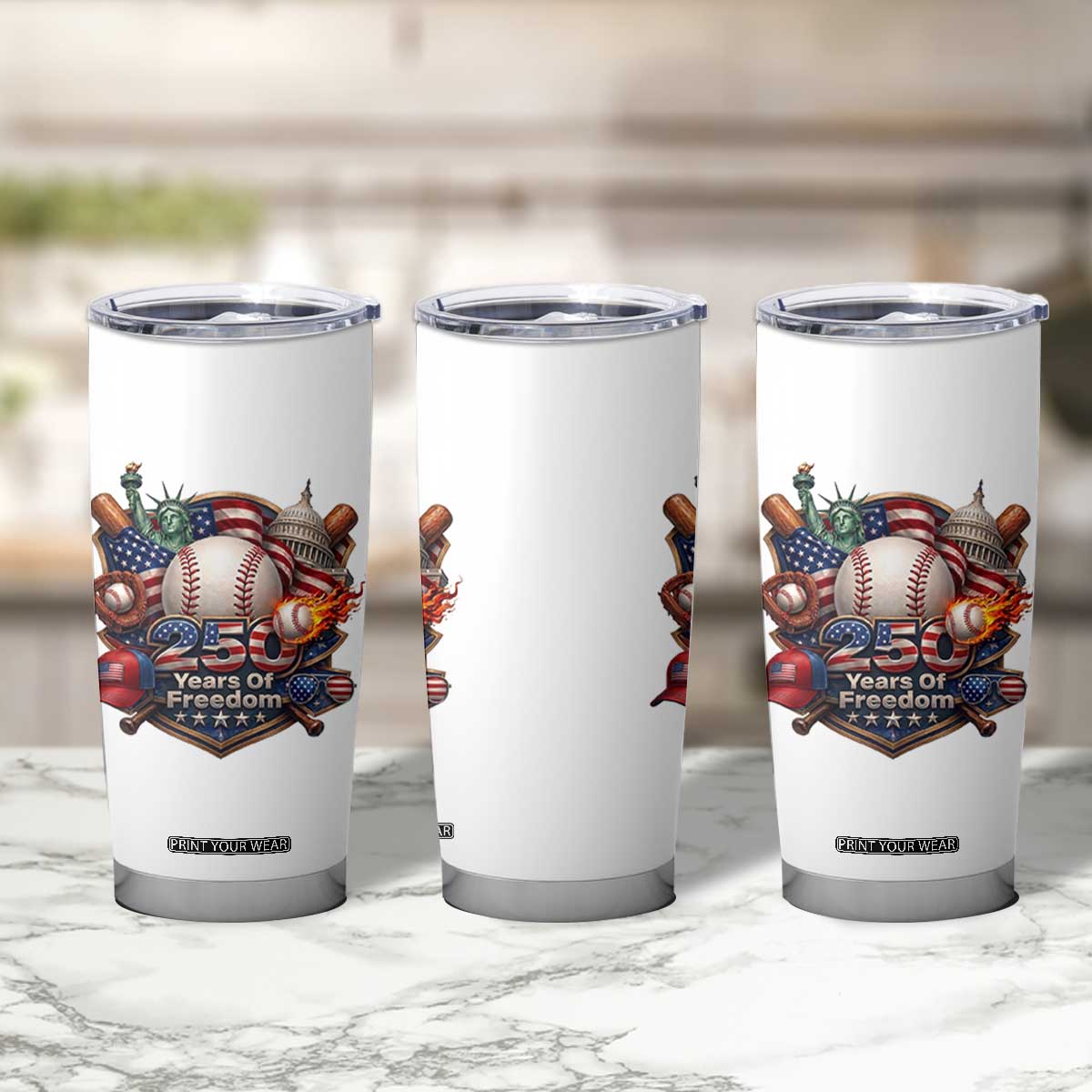 USA 250 Years Of Freedom Baseball Graphic Tumbler Cup TS12 Print Your Wear