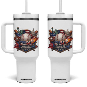 USA 250 Years Of Freedom Baseball Graphic Tumbler With Handle TS12 One Size: 40 oz White Print Your Wear