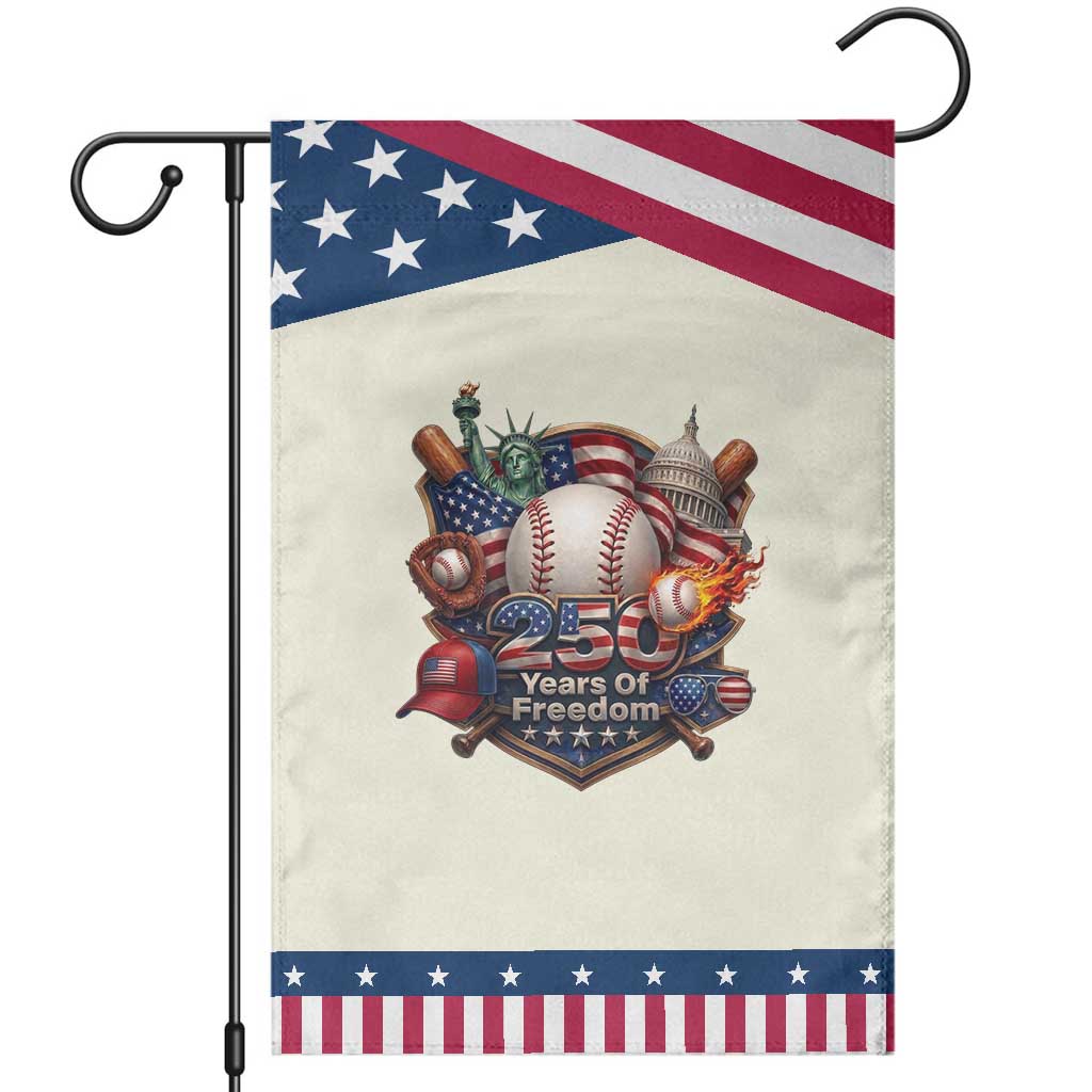USA 250 Years Of Freedom Baseball Graphic Patriotic Garden Flag TS12 Modern Beige Blue Print Your Wear