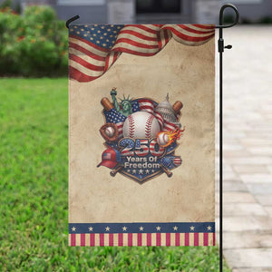 USA 250 Years Of Freedom Baseball Graphic Patriotic Garden Flag TS12 Vintage Rustic Tan Navy Print Your Wear