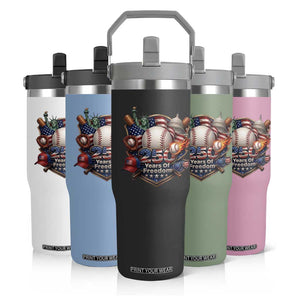 USA 250 Years Of Freedom Baseball Graphic Flip Straw Tumbler TS12 Print Your Wear