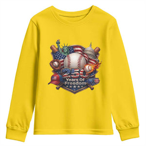 USA 250 Years Of Freedom Baseball Graphic Youth Sweatshirt TS12 Daisy Print Your Wear
