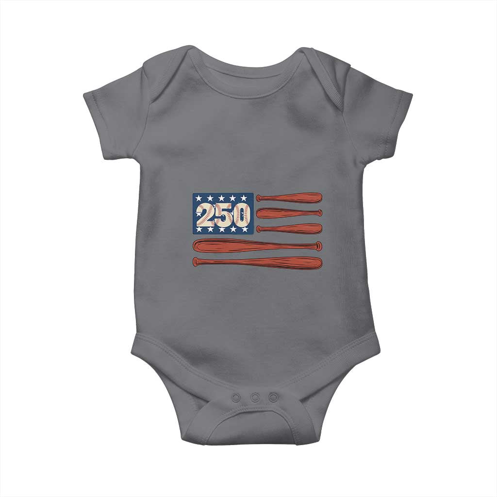 USA Flag Baseball Baby Onesie America 250th Anniversary Gift TS12 Charcoal Print Your Wear