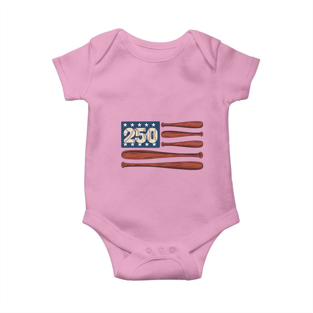 USA Flag Baseball Baby Onesie America 250th Anniversary Gift TS12 Light Pink Print Your Wear