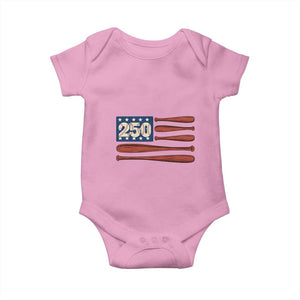 USA Flag Baseball Baby Onesie America 250th Anniversary Gift TS12 Light Pink Print Your Wear