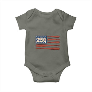 USA Flag Baseball Baby Onesie America 250th Anniversary Gift TS12 Military Green Print Your Wear