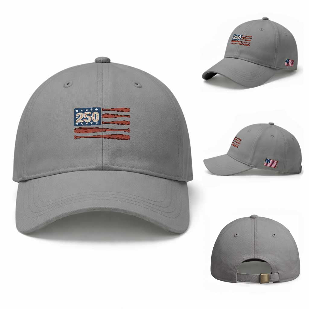 USA Flag Baseball Baseball Cap America 250th Anniversary Gift TS12 Baseball Cap Universal Fit Sport Gray Print Your Wear