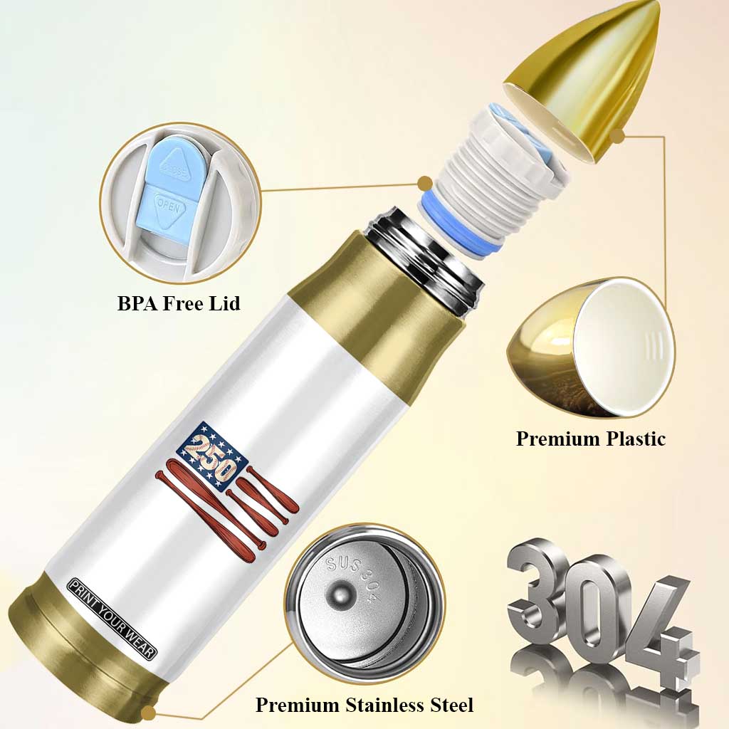USA Flag Baseball Bullet Tumbler America 250th Anniversary Gift TS12 Print Your Wear