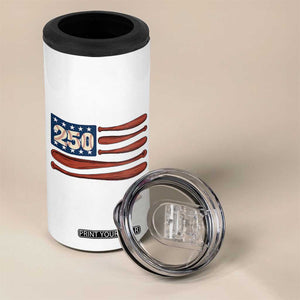 USA Flag Baseball 4 in 1 Can Cooler Tumbler America 250th Anniversary Gift TS12 Print Your Wear