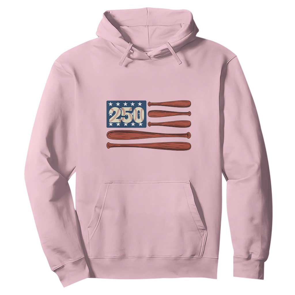 USA Flag Baseball Hoodie America 250th Anniversary Gift TS12 Light Pink Print Your Wear