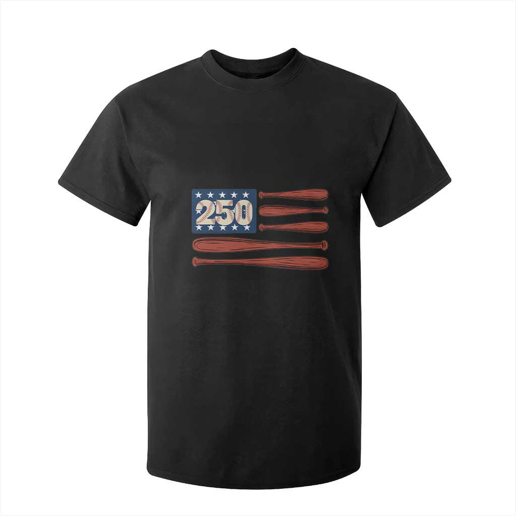 USA Flag Baseball T Shirt For Kid America 250th Anniversary Gift TS12 Black Print Your Wear