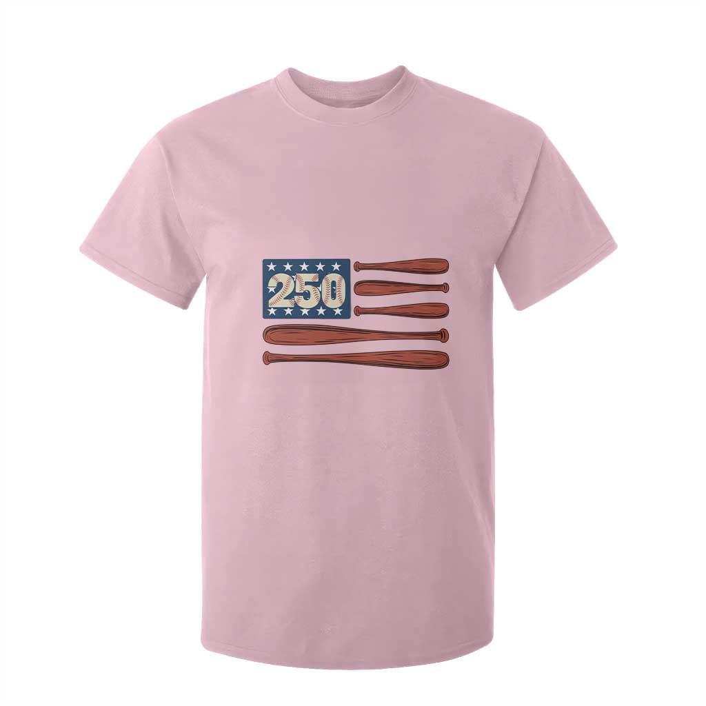 USA Flag Baseball T Shirt For Kid America 250th Anniversary Gift TS12 Light Pink Print Your Wear