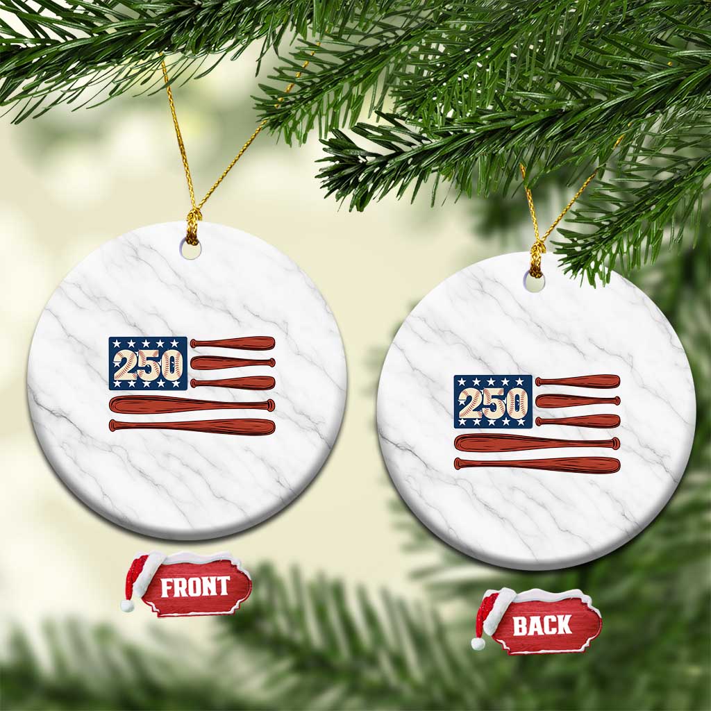 USA Flag Baseball Ceramic Ornament America 250th Anniversary Gift TS12 1pc White Marble Print Your Wear