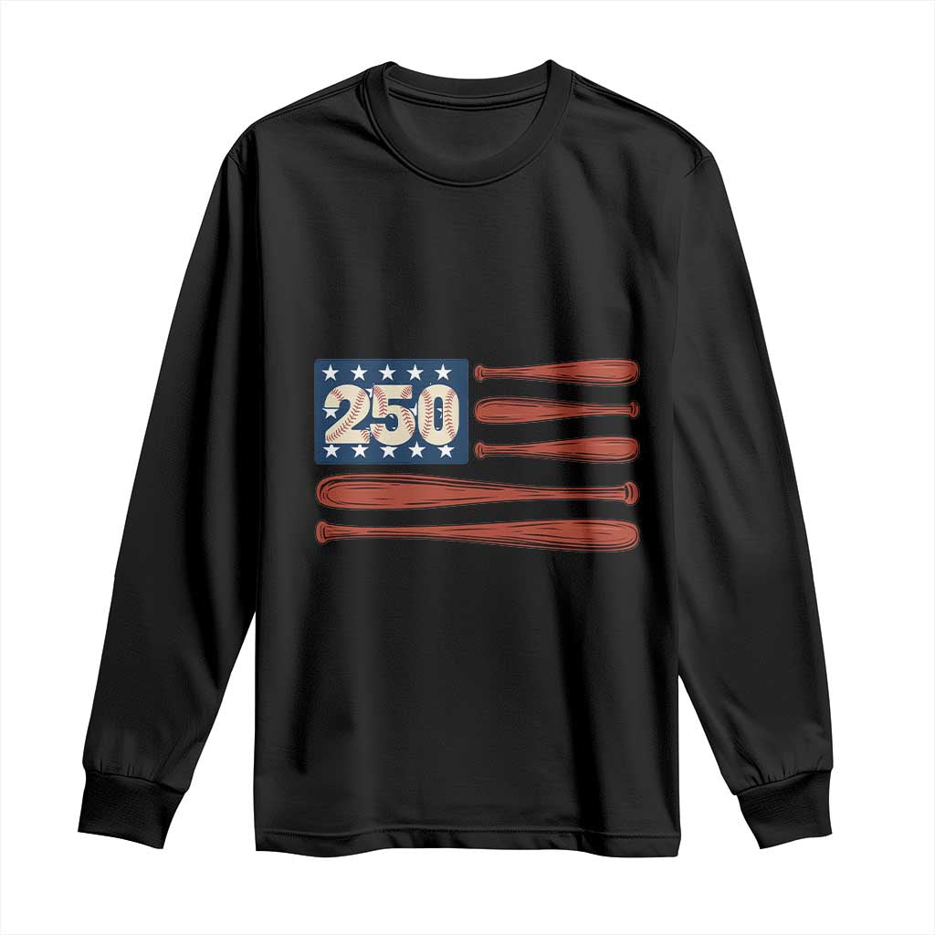 USA Flag Baseball Long Sleeve Shirt America 250th Anniversary Gift TS12 Black Print Your Wear
