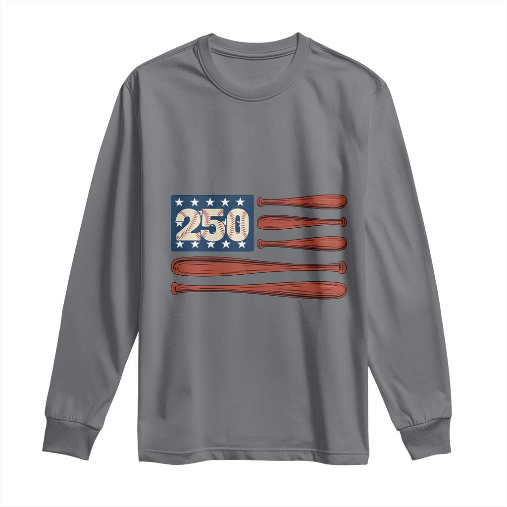USA Flag Baseball Long Sleeve Shirt America 250th Anniversary Gift TS12 Charcoal Print Your Wear