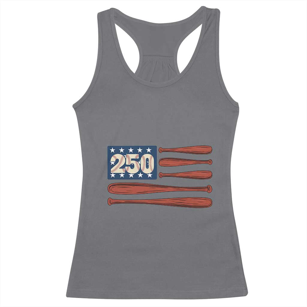 USA Flag Baseball Racerback Tank Top America 250th Anniversary Gift TS12 Charcoal Print Your Wear