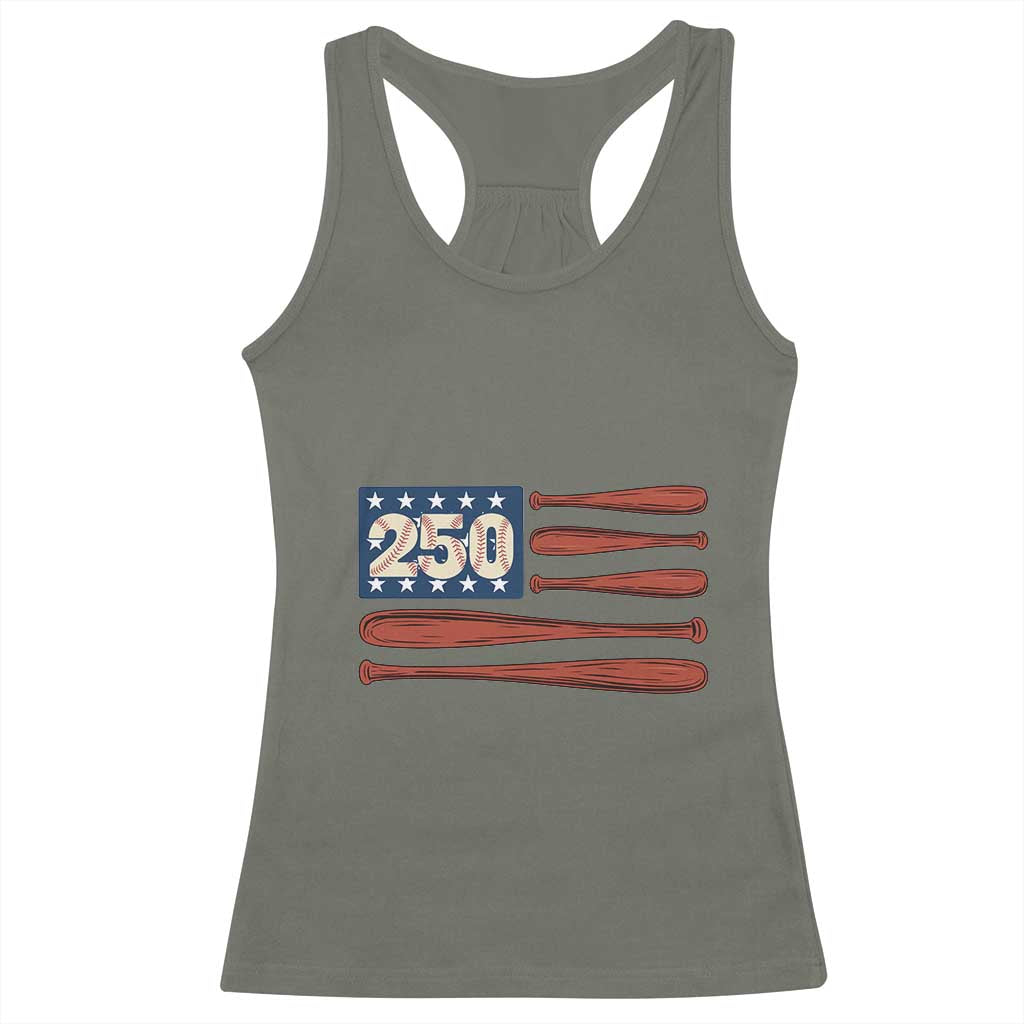 USA Flag Baseball Racerback Tank Top America 250th Anniversary Gift TS12 Military Green Print Your Wear