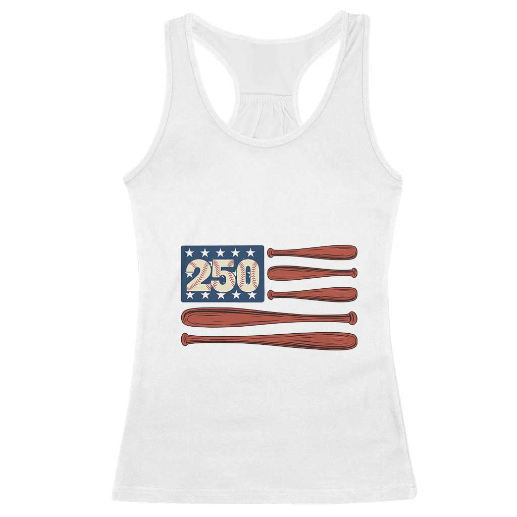 USA Flag Baseball Racerback Tank Top America 250th Anniversary Gift TS12 White Print Your Wear