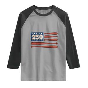 USA Flag Baseball Raglan Shirt America 250th Anniversary Gift TS12 Sport Gray Black Print Your Wear