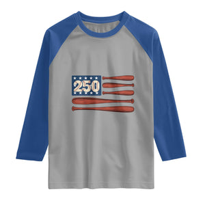 USA Flag Baseball Raglan Shirt America 250th Anniversary Gift TS12 Sport Gray Royal Print Your Wear