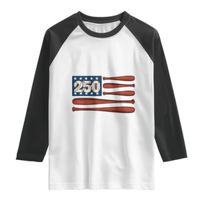 USA Flag Baseball Raglan Shirt America 250th Anniversary Gift TS12 White Black Print Your Wear