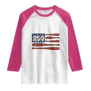 USA Flag Baseball Raglan Shirt America 250th Anniversary Gift TS12 White Heliconia Print Your Wear