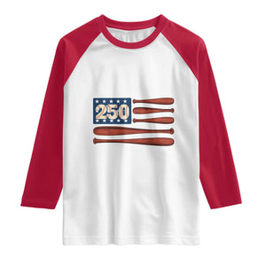 USA Flag Baseball Raglan Shirt America 250th Anniversary Gift TS12 White Red Print Your Wear