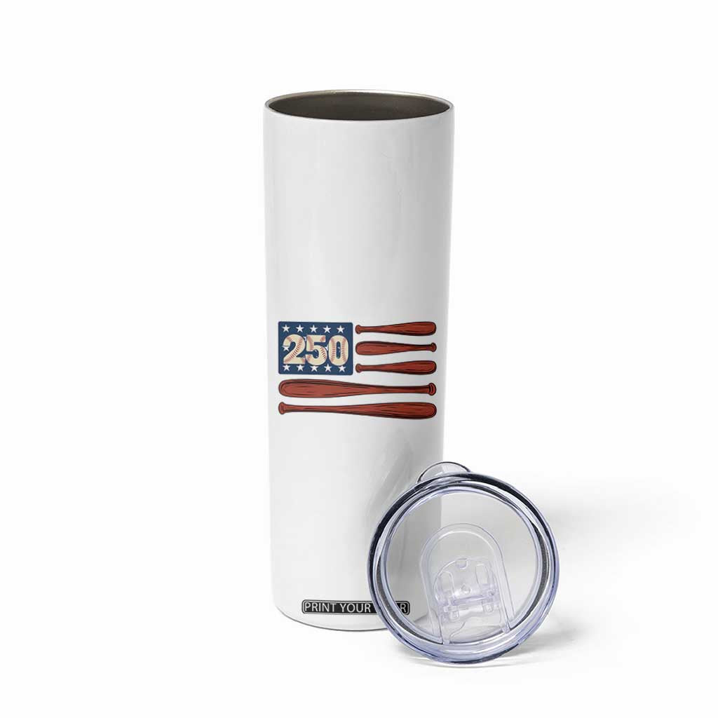 USA Flag Baseball Skinny Tumbler America 250th Anniversary Gift TS12 Print Your Wear