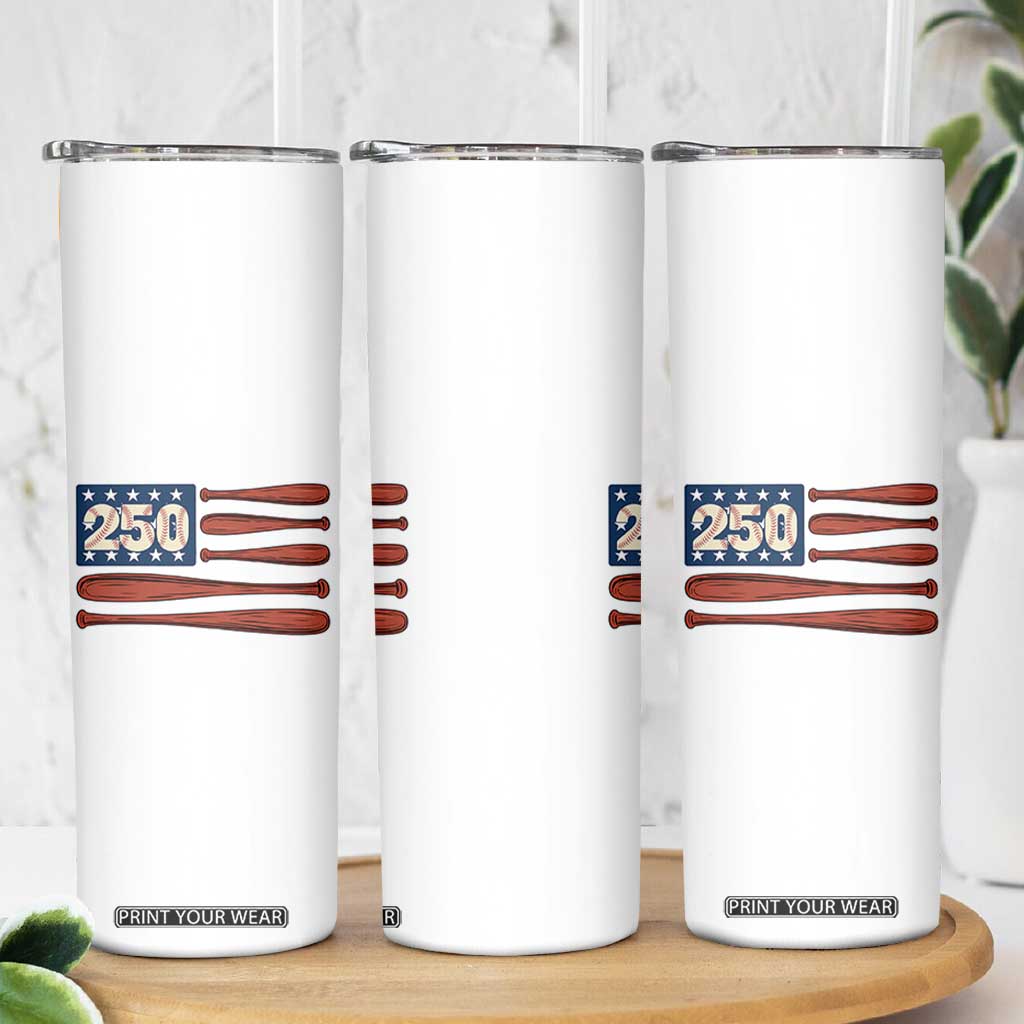 USA Flag Baseball Skinny Tumbler America 250th Anniversary Gift TS12 Print Your Wear