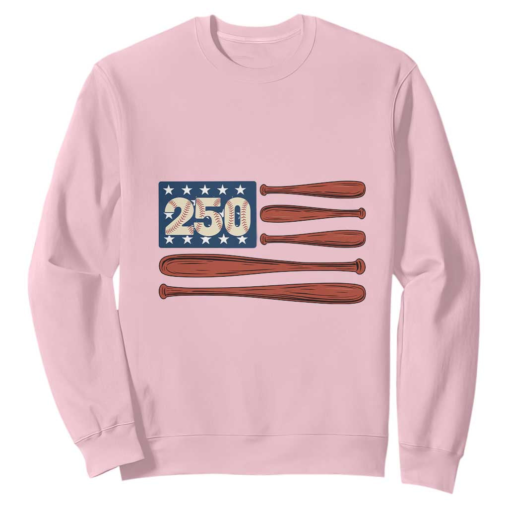 USA Flag Baseball Sweatshirt America 250th Anniversary Gift TS12 Light Pink Print Your Wear