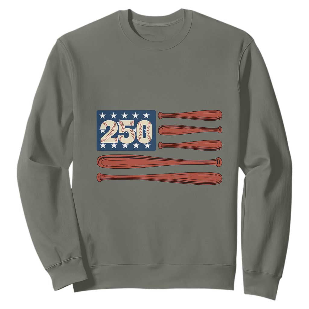USA Flag Baseball Sweatshirt America 250th Anniversary Gift TS12 Military Green Print Your Wear