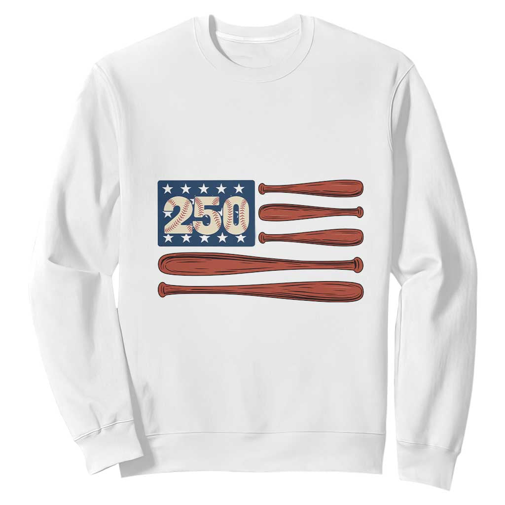 USA Flag Baseball Sweatshirt America 250th Anniversary Gift TS12 White Print Your Wear