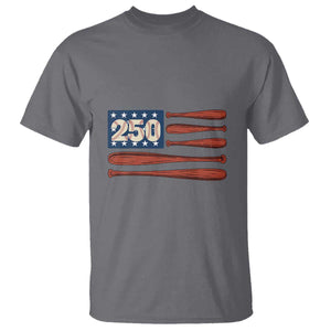 USA Flag Baseball T Shirt America 250th Anniversary Gift TS12 Charcoal Print Your Wear