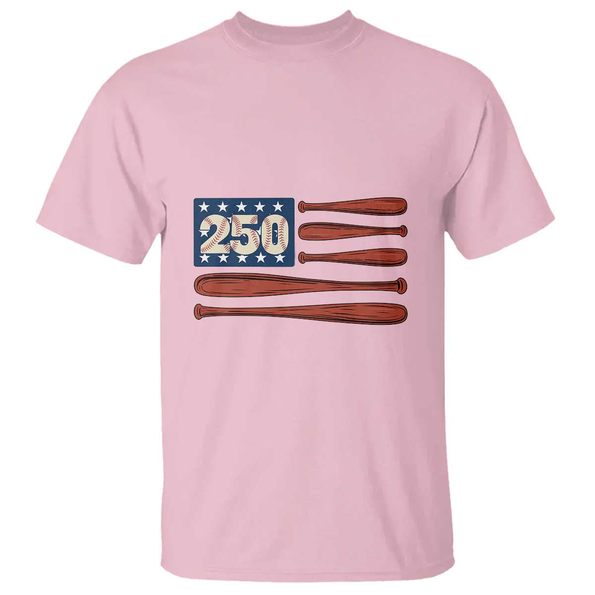USA Flag Baseball T Shirt America 250th Anniversary Gift TS12 Light Pink Print Your Wear