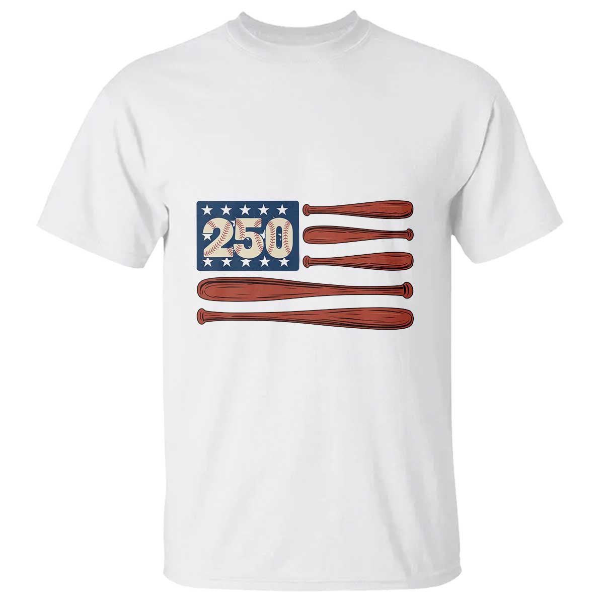 USA Flag Baseball T Shirt America 250th Anniversary Gift TS12 White Print Your Wear
